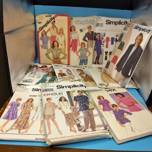 Vintage Simplicity Sewing Pattern Lot of 10 Women's Dresses Blazers Tops Plus...
